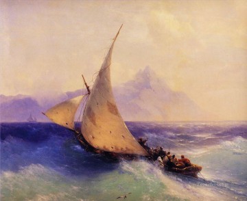rescue at sea 1872 Romantic Ivan Aivazovsky Russian Oil Paintings